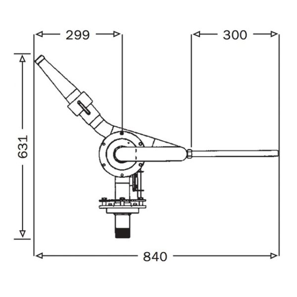 1pt5 Inch Mini Manual Monitormm40 Technical Drawing From Side