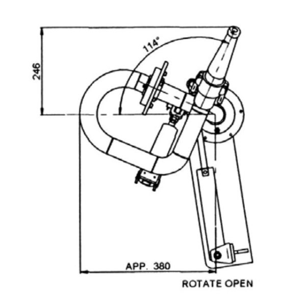 2inch Air Electric Remote Monitor Rm50ae Technical Drawing From Top