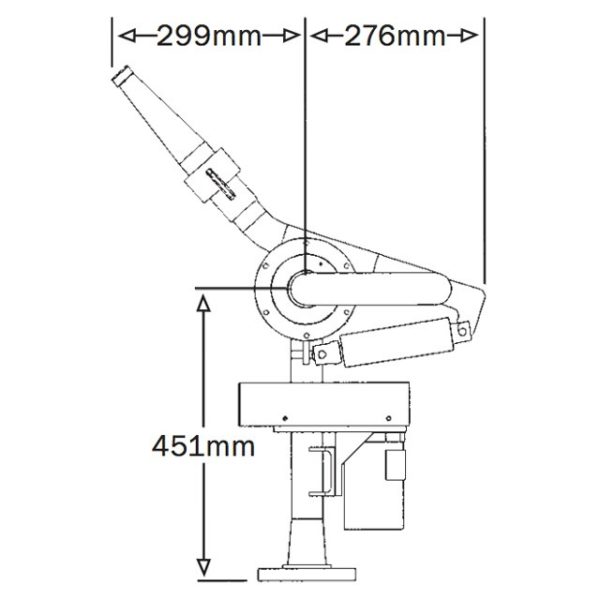 2inch Hydraulic Remote Monitor Rm50h Technical Drawing From Side