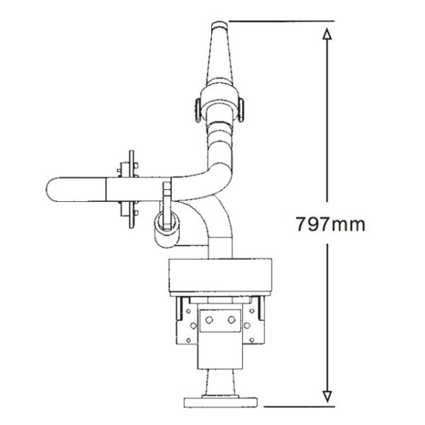 2inch Hydraulic Remote Monitor Rm50h Technical Drawing From Top