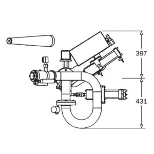 2pt5 Inch Hydraulic Remote Monitor Technical Drawing From Side