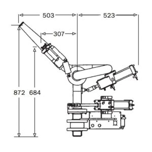 2pt5 Inch Hydraulic Remote Monitor Technical Drawing From Top