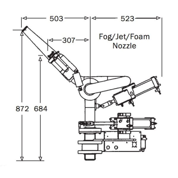 2pt5inch Electric Remote Monitor Rm65 E Technical Drawing From Side