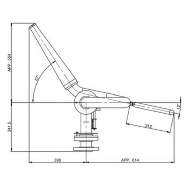 2pt5inch Manual Monitor Mm65 Technical Drawing From Side