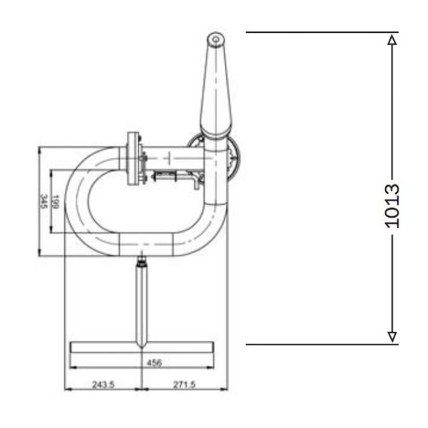 2pt5inch Manual Monitor Mm65 Technical Drawing From Top