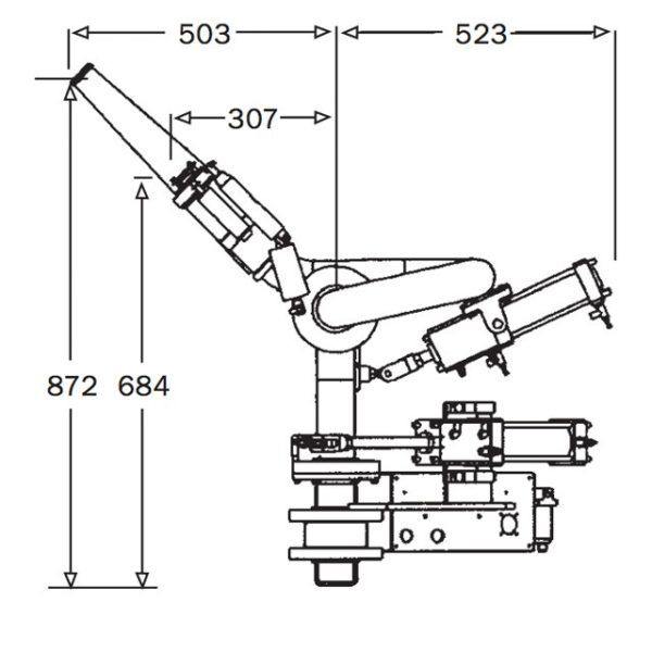 2pt5inch Pneumatic Remote Monitor Rm65 Mk5 Technical Drawing From Side