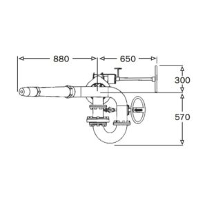 4 Inch Heavy Duty Manual Monitor Technical Drawing From Top