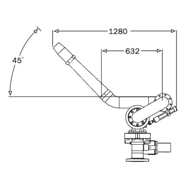 4 Inch Hydraulic Remote Monitor Technical Drawing From Side