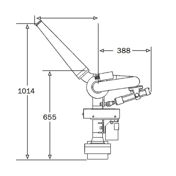 Hydraulic Remote Monitor Rm80 Technical Drawing From Side